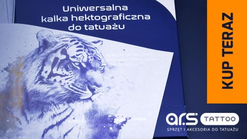 Uniwersalna kalka hektograficzna do tatuażu. Kup teraz. Ars Tattoo. Sprzęt i akcesoria do tatuażu. Link do: https://shop.arstattoo.pl/KalkaSirius