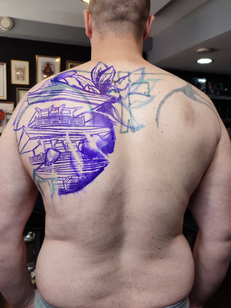 Alex Holewa-tatuaż-cover-plecy-Black & Grey-Irezumi (Japoński) / Neo-japoński-Surrealizm / Horror