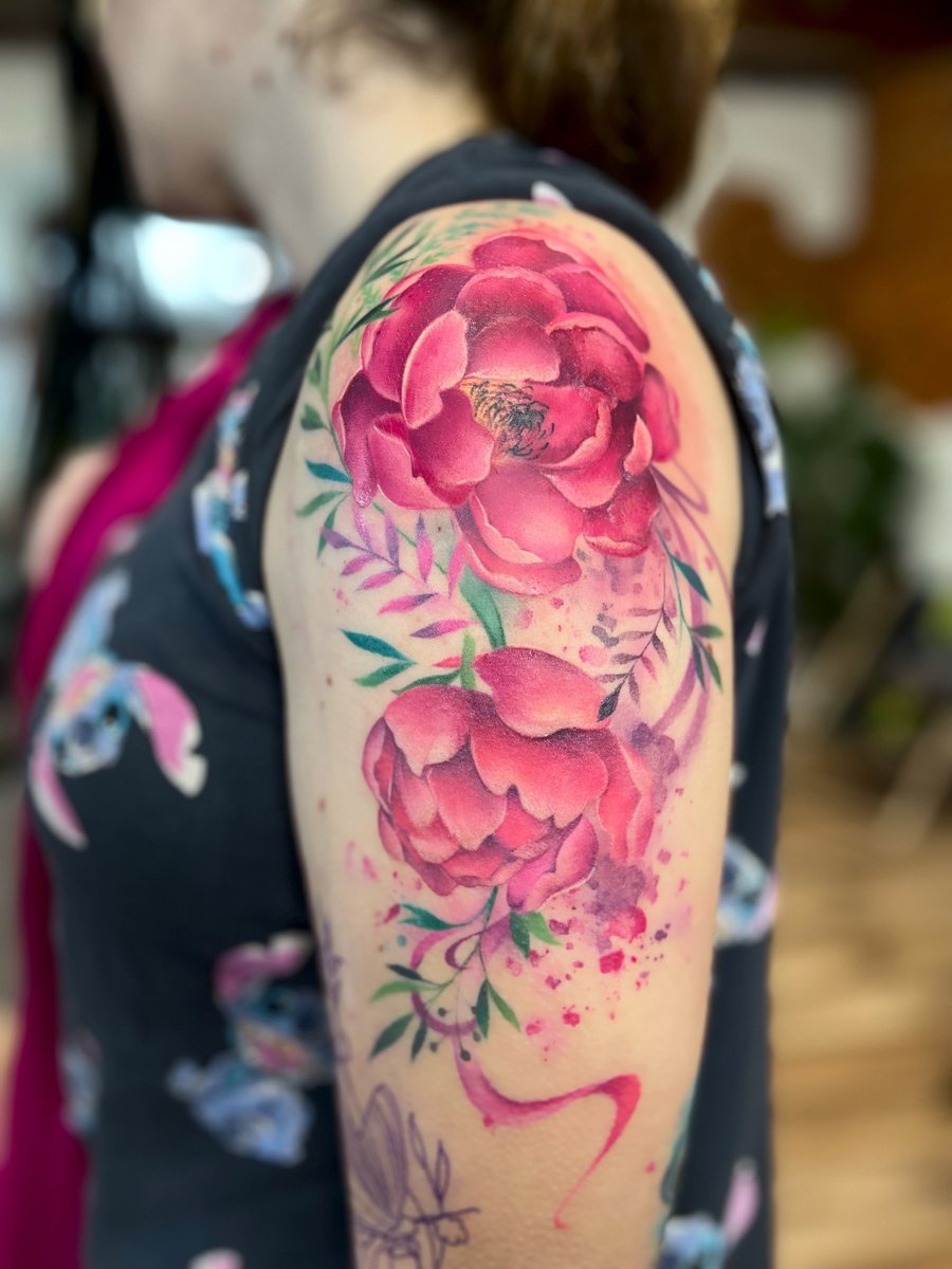 Oliwia Pasko-tatuaż-piwonia-peony-Realizm-Watercolor