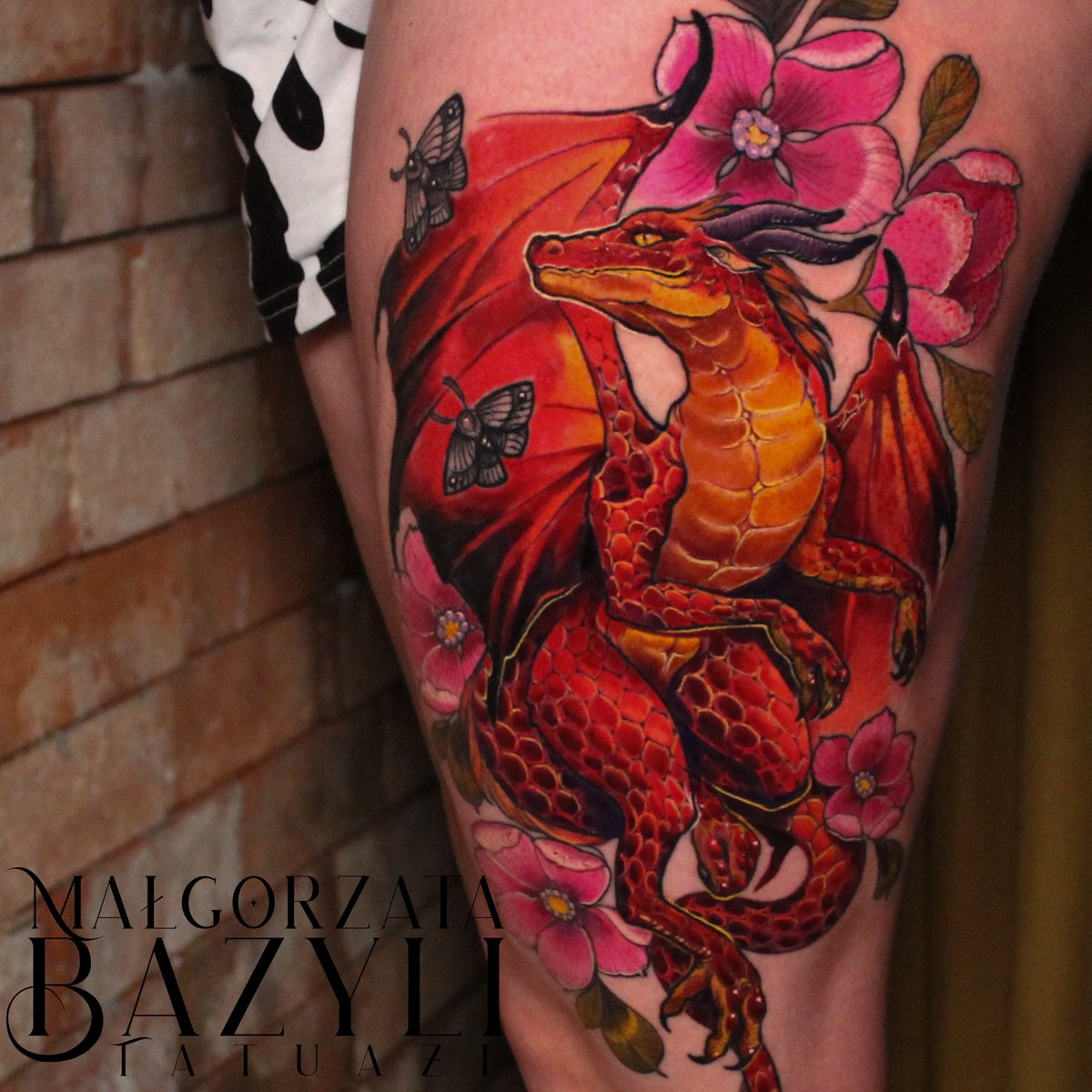 Małgorzata Bazyli-tatuaż-smok-dragon-Neo-tradycyjny