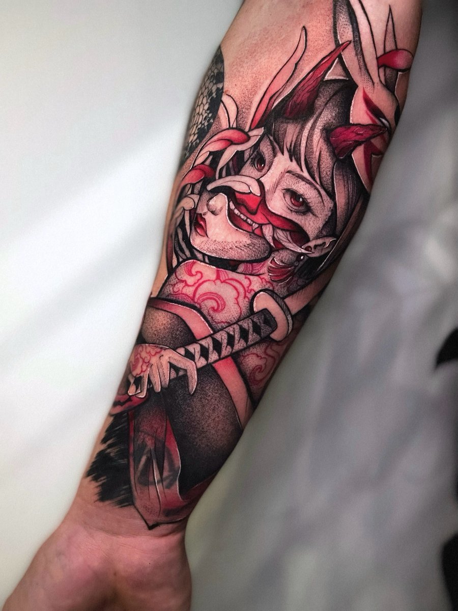 Oliwia Pasko-tatuaż-japanese-warior-Dotwork-Graficzny / Sketch