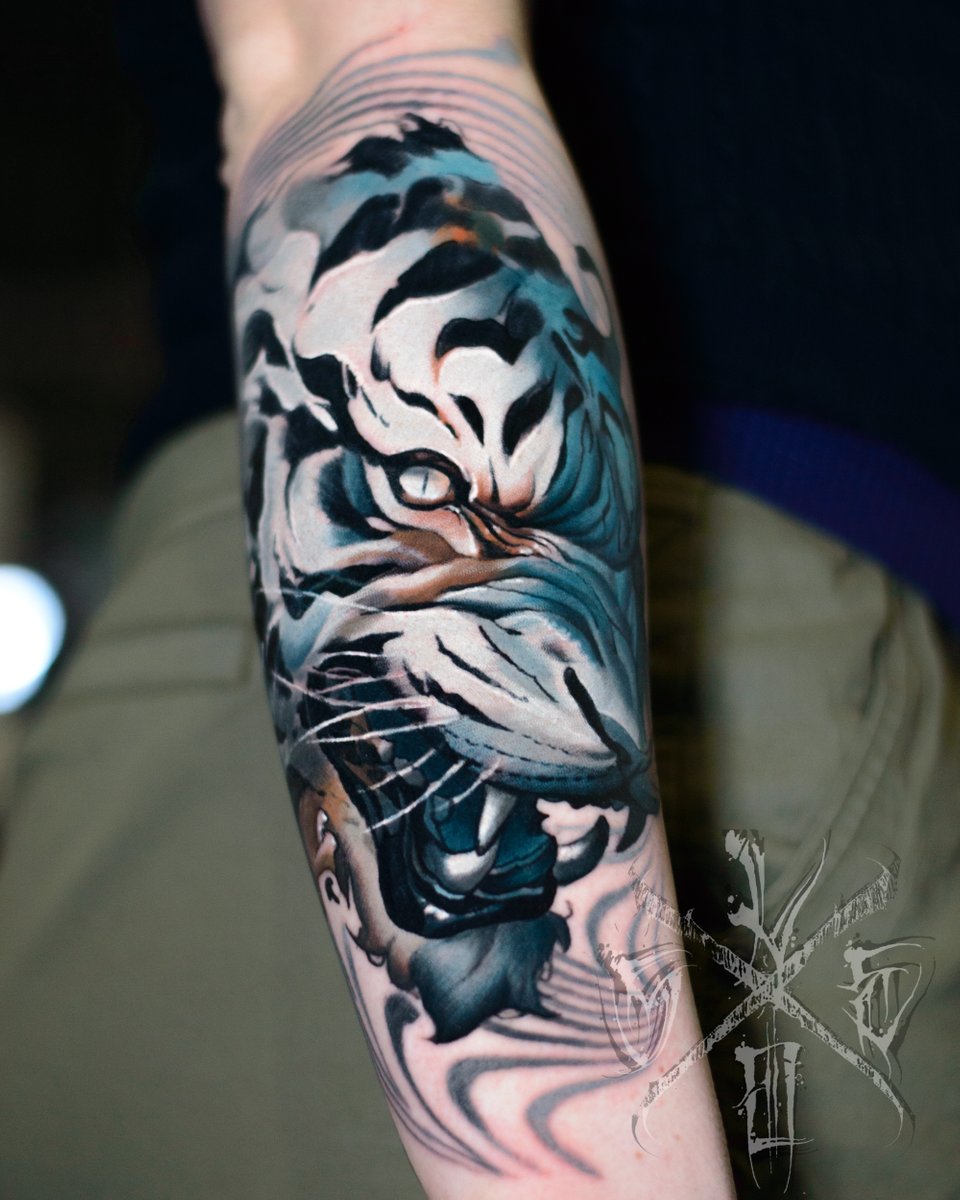 Thanks.Leo_Tattoo-tatuaż-tygrys-tiger-Abstrakcyjny-Newschool / Graffiti / Cartoon