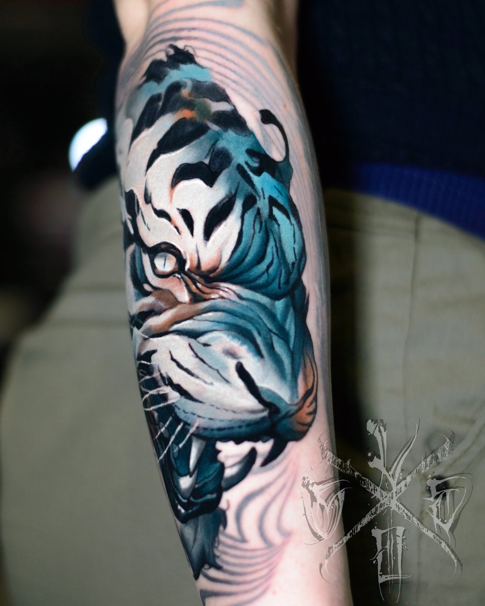 Thanks.Leo_Tattoo-tatuaż-tygrys-tiger-Abstrakcyjny-Newschool / Graffiti / Cartoon