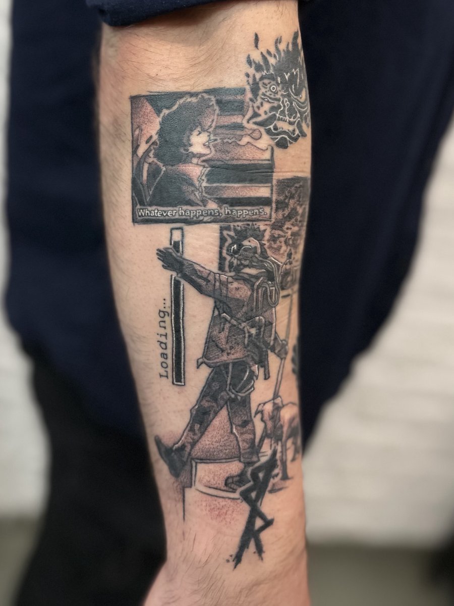 Sharo-tatuaż-cyberpunk-cowboybebop-Dotwork-Graficzny / Sketch