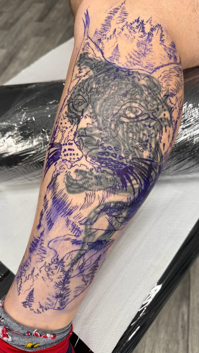 Agnieszka Jarosz-tatuaż-coverup-ryś-Black & Grey-Realizm