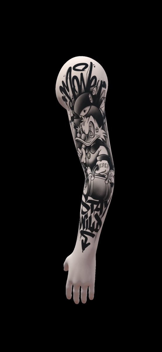 Mikołaj -wzór-unclescrooge-scroogemcduck-Graficzny / Sketch-Irezumi (Japoński) / Neo-japoński-Neo-tradycyjny-Newschool / Graffiti / Cartoon