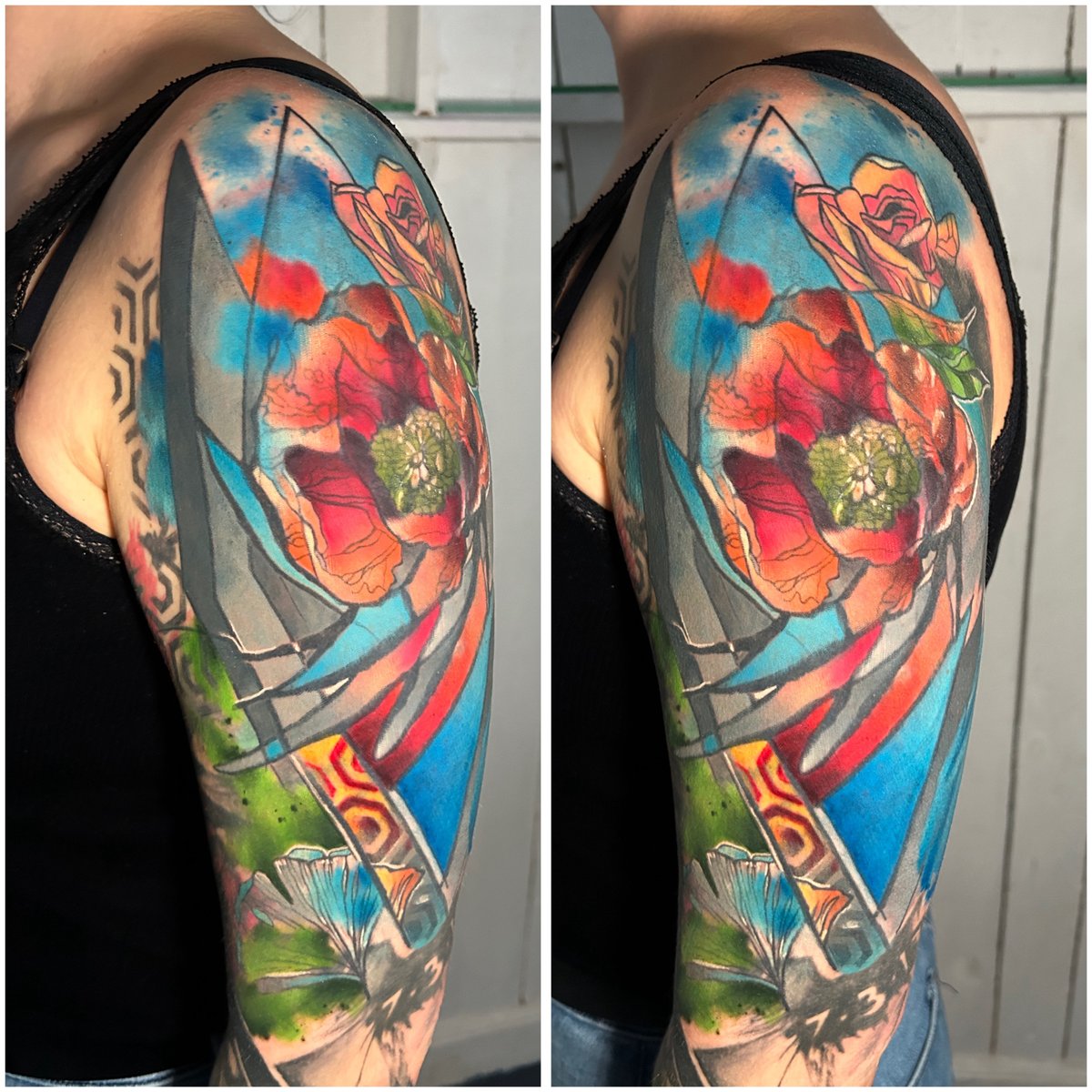 Sebastian Maciejewski-tatuaż-cover-coverup-Abstrakcyjny-Neo-tradycyjny-Watercolor