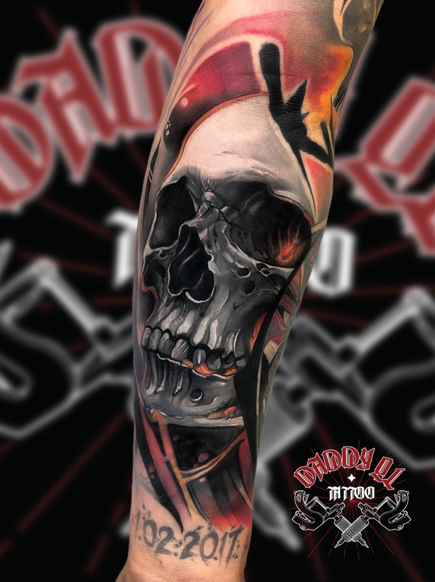 Adrian Andrzejczak DADDY.QL-tatuaż-skull-coverup-Graficzny / Sketch-Surrealizm / Horror