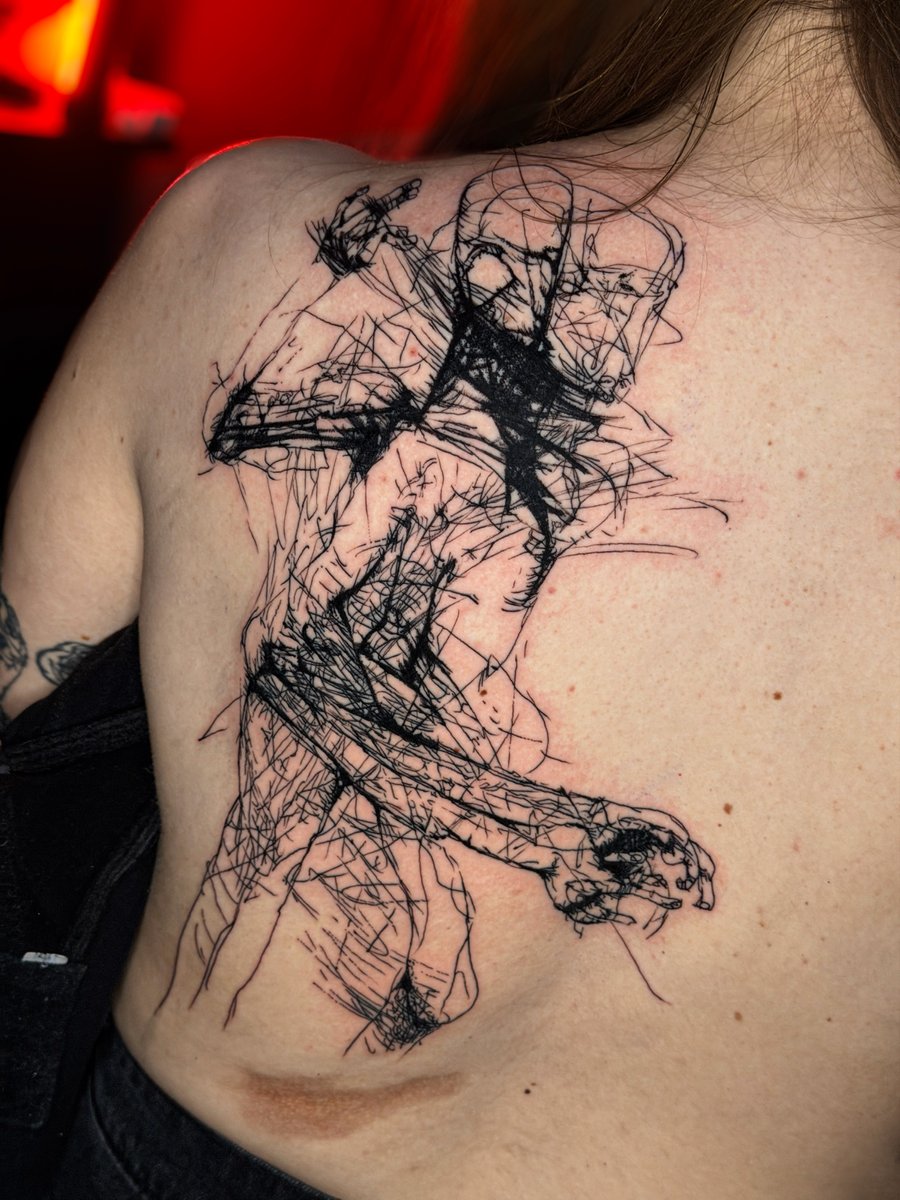 Przemysław Jaśkiewicz-tatuaż-beksiński-zbeksiński-Graficzny / Sketch-Line work / Fineline / Outline