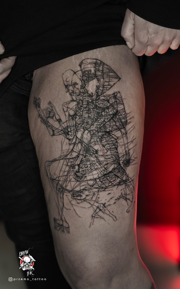 Przemysław Jaśkiewicz-tatuaż-beksiński-zbeksiński-Graficzny / Sketch-Line work / Fineline / Outline
