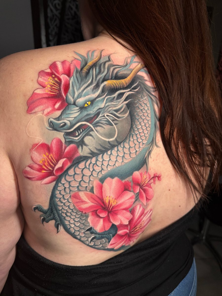 Margarita Fed-tatuaż-dragon-sakura-Abstrakcyjny-Irezumi (Japoński) / Neo-japoński-Realizm-Watercolor