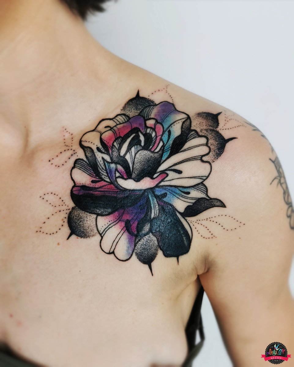 Marcelina Kwaśniewska -tatuaż-piwonia-peony-Dotwork-Graficzny / Sketch-Watercolor