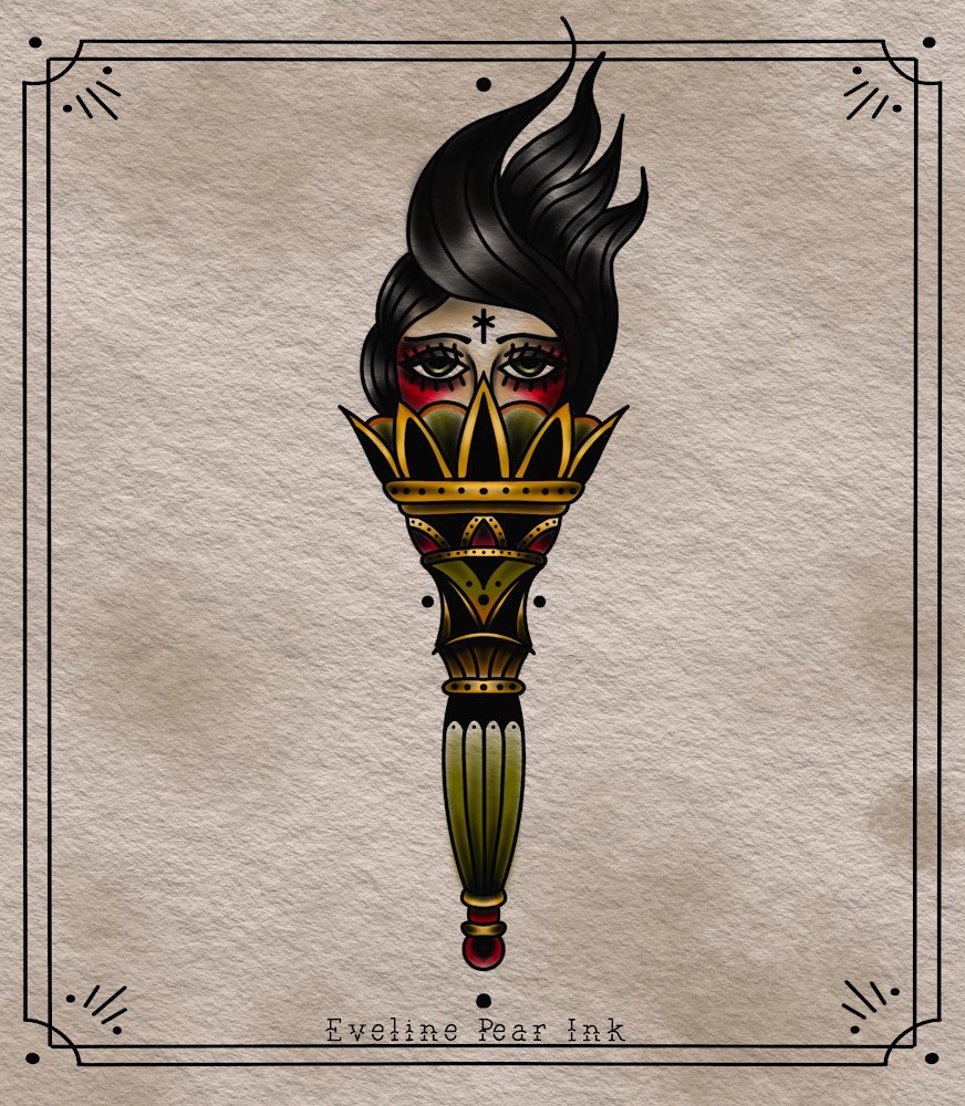 Eveline Pear Ink -wzór-oldschool-oldschooltattoo-Traditional / Oldschool