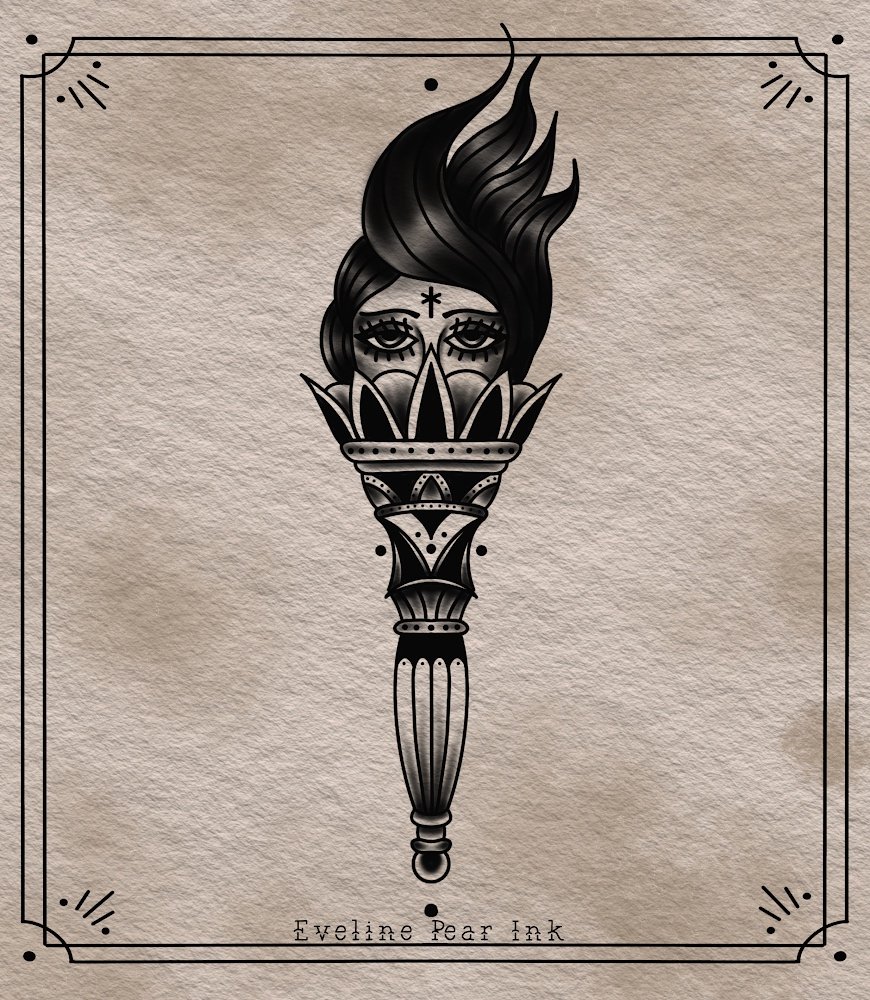 Eveline Pear Ink -wzór-oldschool-oldschooltattoo-Traditional / Oldschool