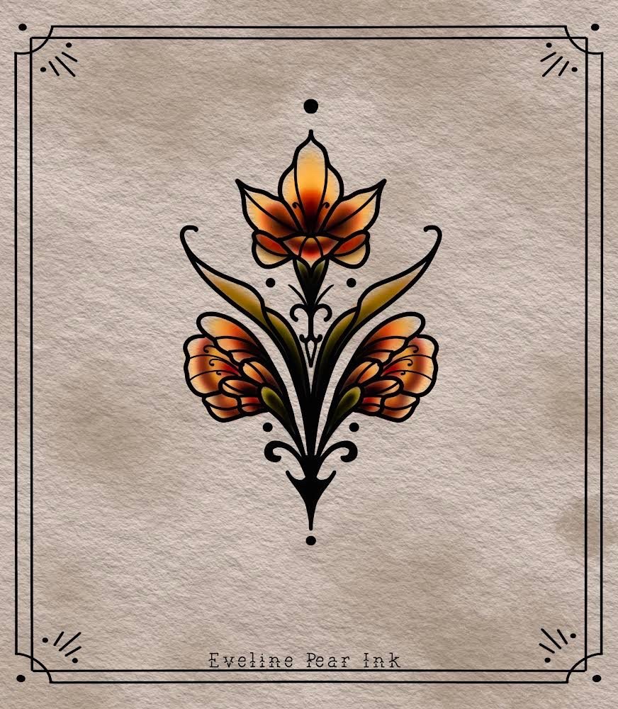 Eveline Pear Ink -wzór-oldschool-oldschooltattoo-Traditional / Oldschool