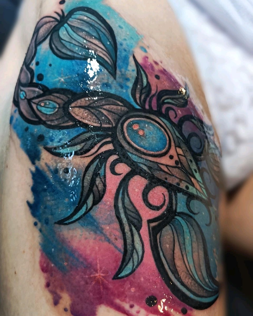 Black Owl -tatuaż-Graficzny / Sketch-Neo-tradycyjny-Newschool / Graffiti / Cartoon-Watercolor