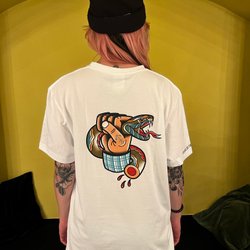 ★送料・関税込★SATUR★Smudged logo Artwork T-Shirt★ Abstract Graphic Printed SS Tee | STUDIO SEVEN (スタジオ セブン)